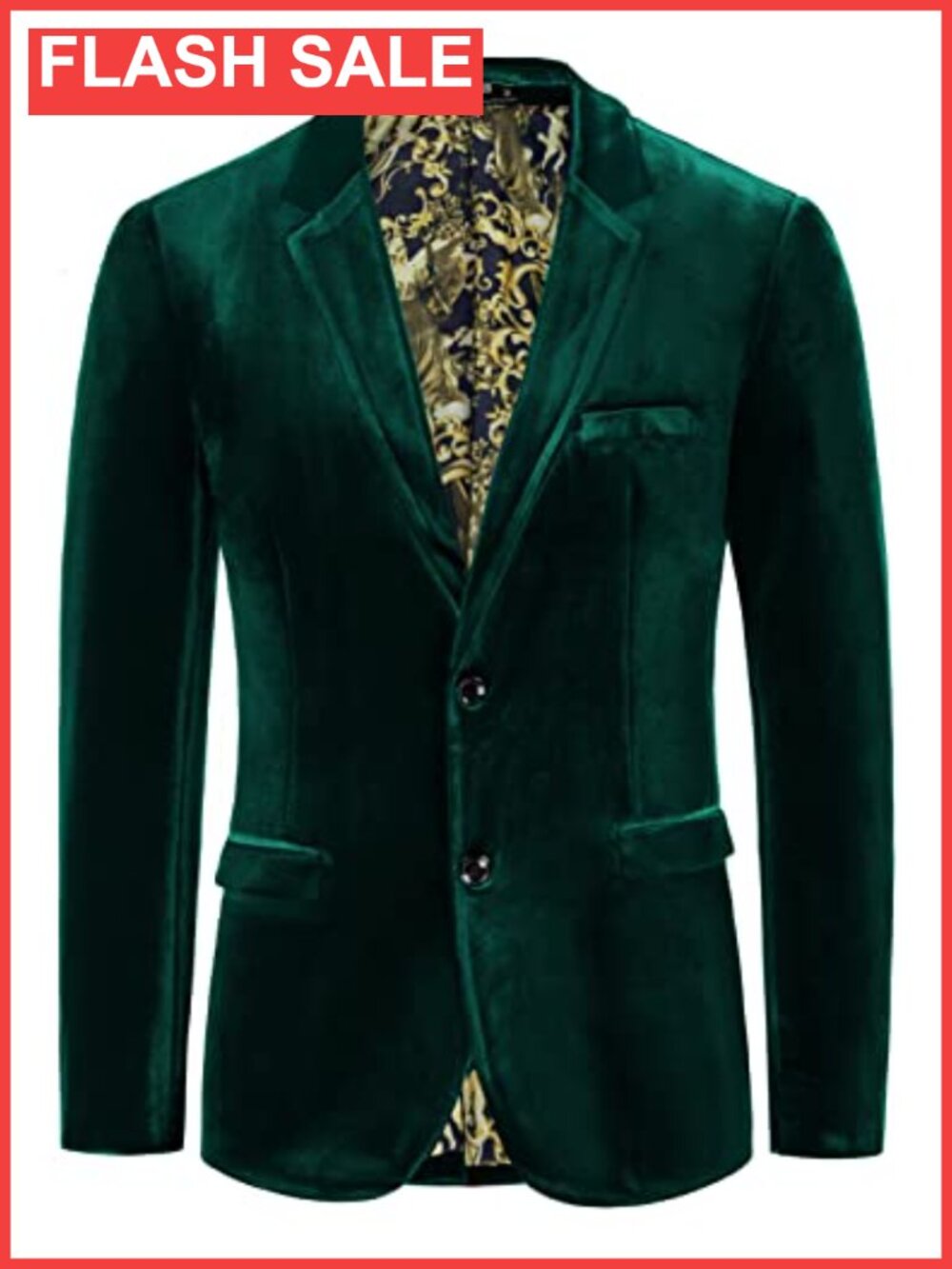 Mens Velvet Blazer Two Button Sport Coat Formal Suit Jacket